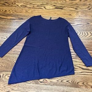 Eileen Fisher Deep Blue  Asymmetrical Sweater- Size XS*